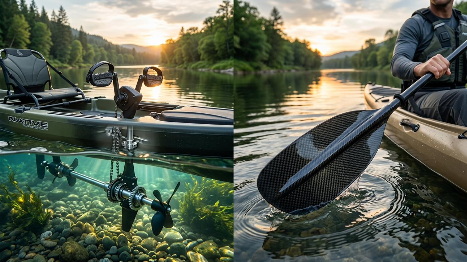 Caiaque com pedal ou a remo: qual escolher para pesca?